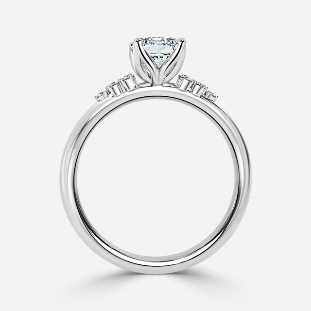 Everest White Gold Flower Engagement Ring