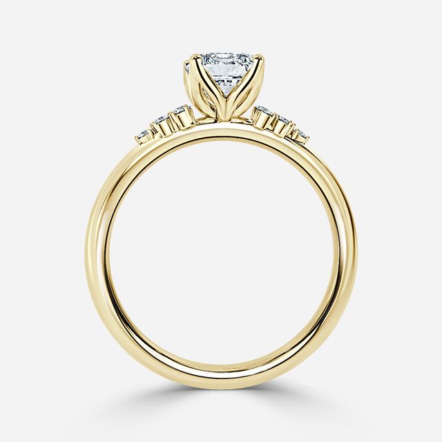 Everest Yellow Gold Cluster Engagement Ring