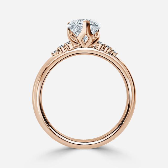 Everest Rose Gold Flower Engagement Ring