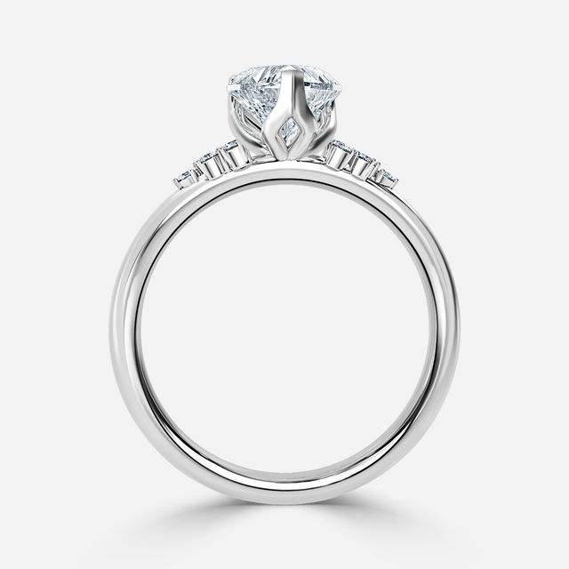 Everest White Gold Flower Engagement Ring