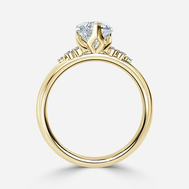 Everest Yellow Gold Flower Engagement Ring
