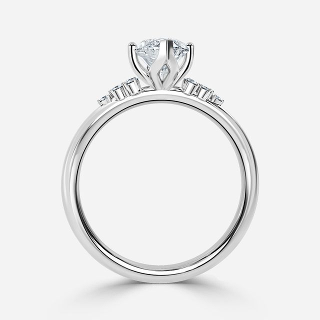 Everest Platinum Flower Engagement Ring
