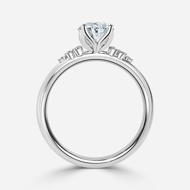 Everest White Gold Flower Engagement Ring