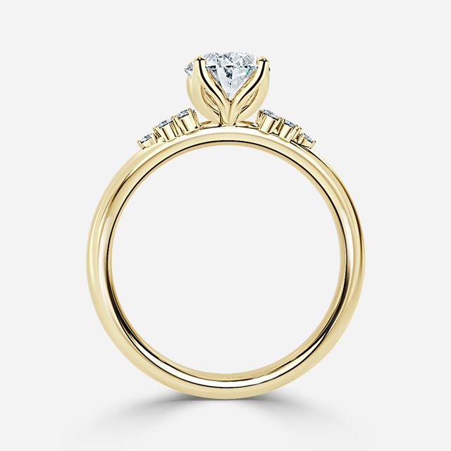 Everest Yellow Gold Cluster Engagement Ring