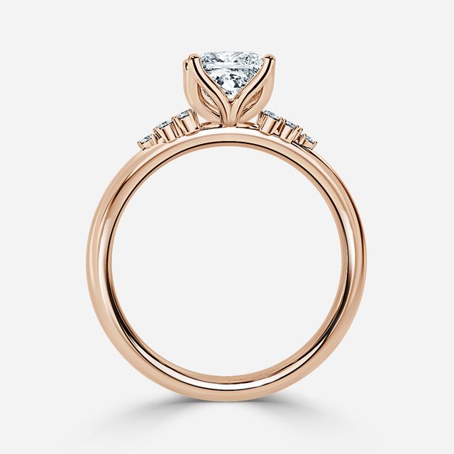 Everest Rose Gold Flower Engagement Ring