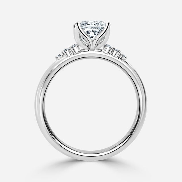 Everest Platinum Flower Engagement Ring