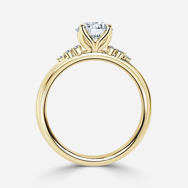 Everest Yellow Gold Cluster Engagement Ring