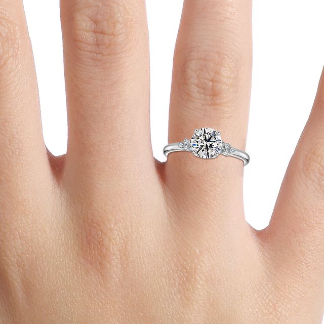 Everest Platinum Flower Engagement Ring