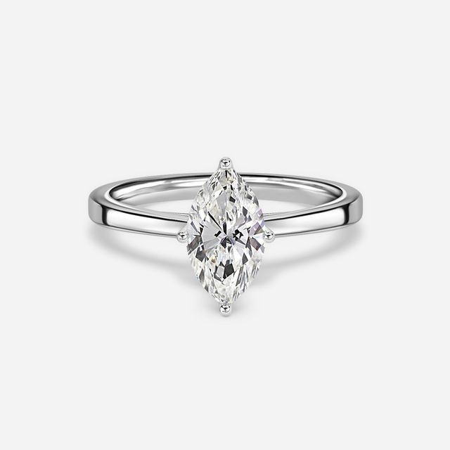White Gold Petite Solitaire Engagement Ring