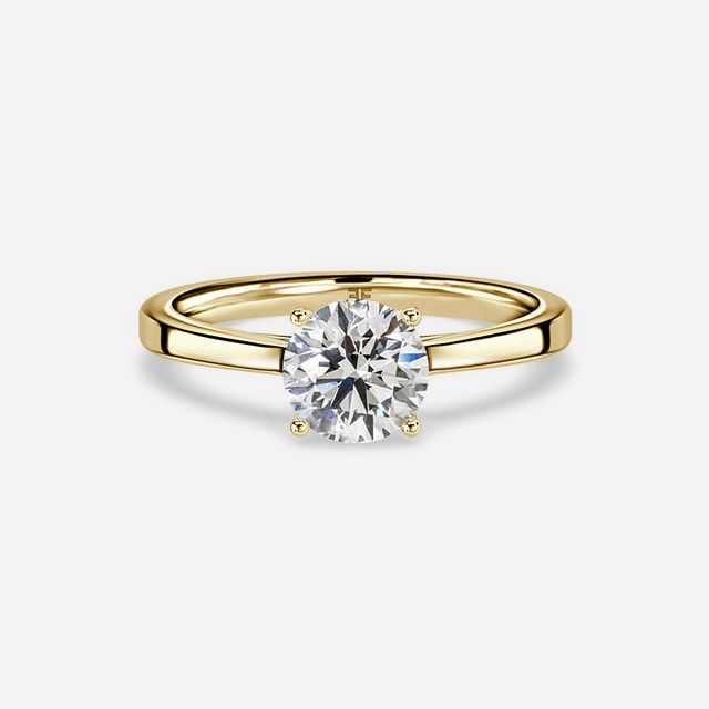 Yellow Gold Petite Solitaire Engagement Ring