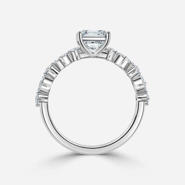 Laura Platinum Marquise And Round Diamond Band Engagement Ring