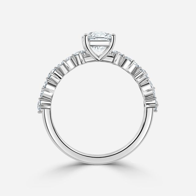 Laura Platinum Marquise And Round Diamond Band Engagement Ring