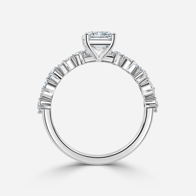 Laura Platinum Marquise And Round Diamond Band Engagement Ring