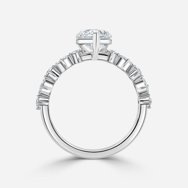 Laura White Gold Marquise And Round Diamond Band Engagement Ring