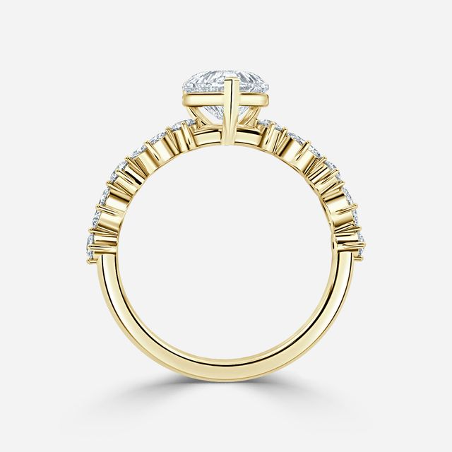 Laura Yellow Gold Marquise And Round Diamond Band Engagement Ring
