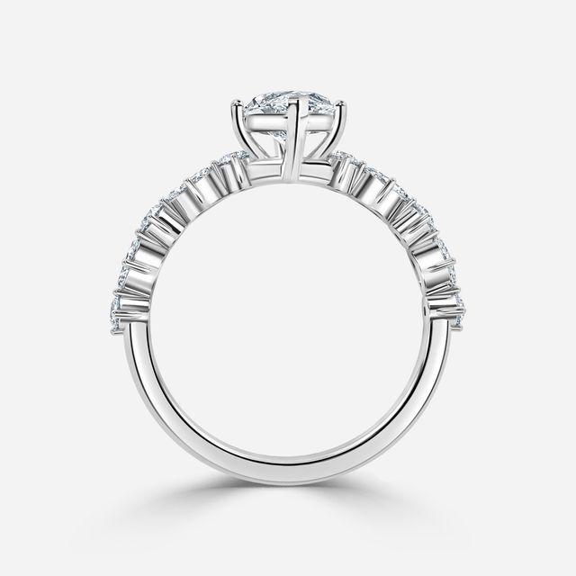 Laura White Gold Marquise And Round Diamond Band Engagement Ring