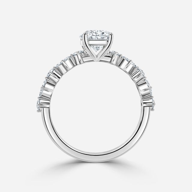 Laura Platinum Marquise And Round Diamond Band Engagement Ring