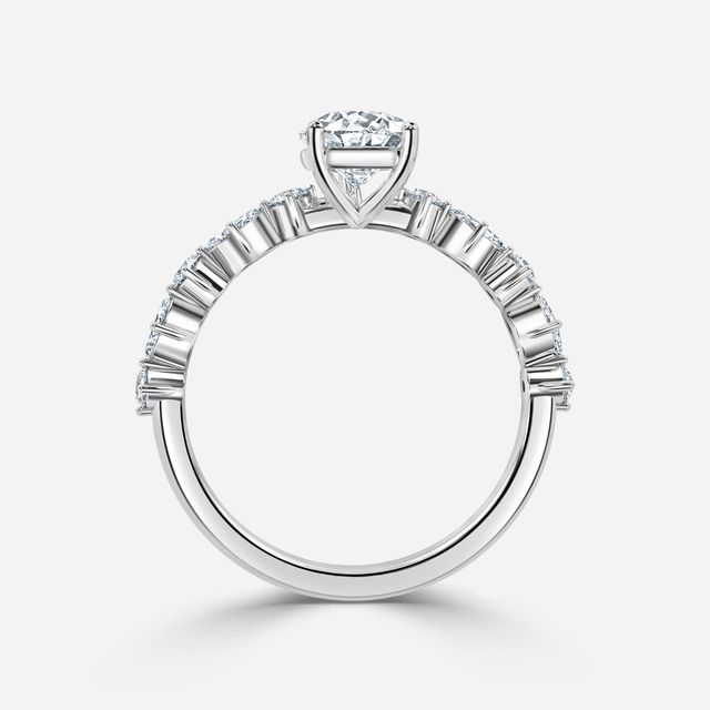 Laura Platinum Marquise And Round Diamond Band Engagement Ring