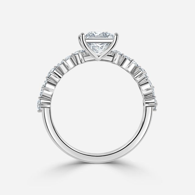 Laura White Gold Marquise And Round Diamond Band Engagement Ring