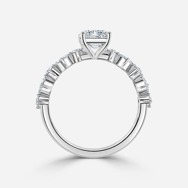 Laura Platinum Marquise And Round Diamond Band Engagement Ring