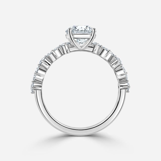 Laura White Gold Marquise And Round Diamond Band Engagement Ring