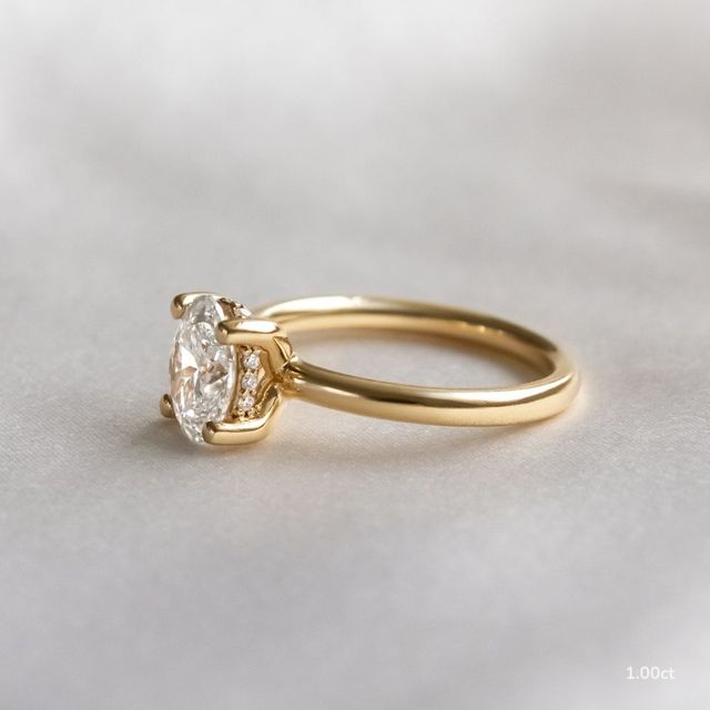 Sasha Yellow Gold Hidden Halo Engagement Ring