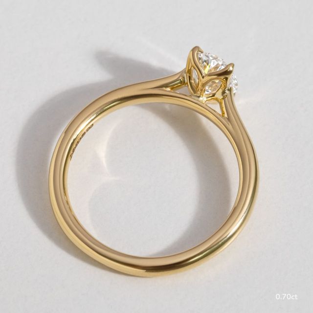 Yellow Gold Petite Flower Engagement Ring