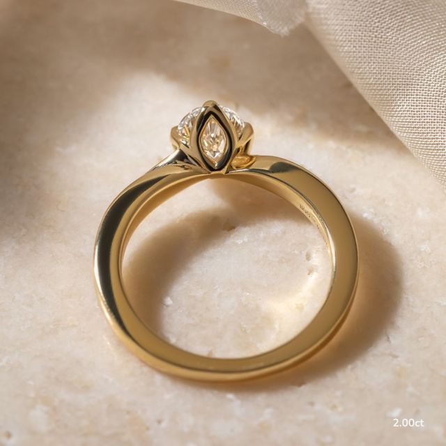 Vri Yellow Gold Flower Engagement Ring