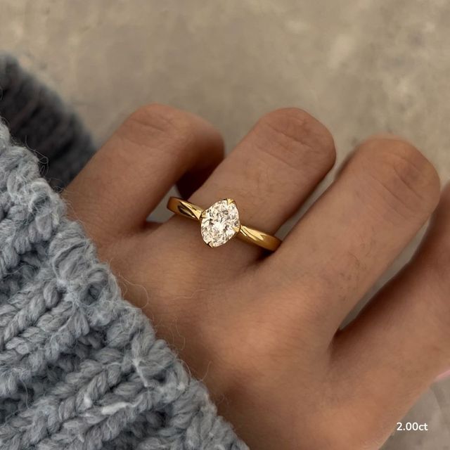 Vri Yellow Gold Flower Engagement Ring