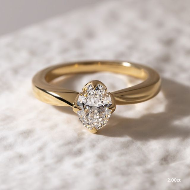 Vri Yellow Gold Solitaire Engagement Ring