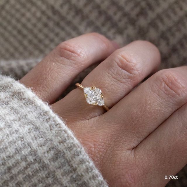 Manilla Yellow Gold Trilogy Engagement Ring