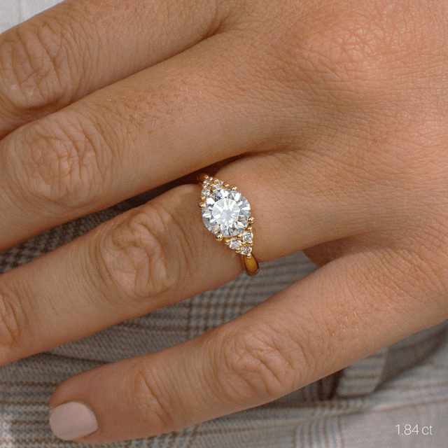 Isabella Yellow Gold Flower Engagement Ring