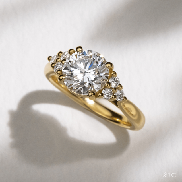 Isabella Yellow Gold Flower Engagement Ring
