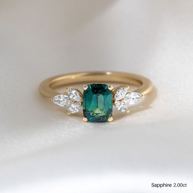 Adriana Yellow Gold Trilogy Engagement Ring