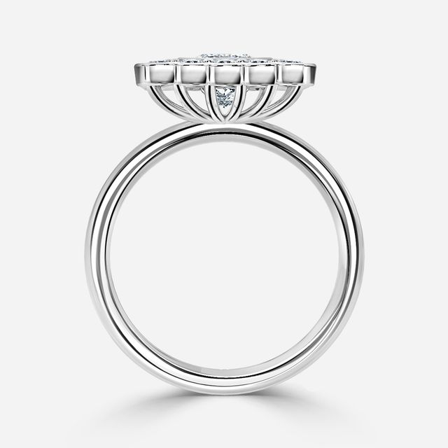 Soleil Platinum Cluster Engagement Ring