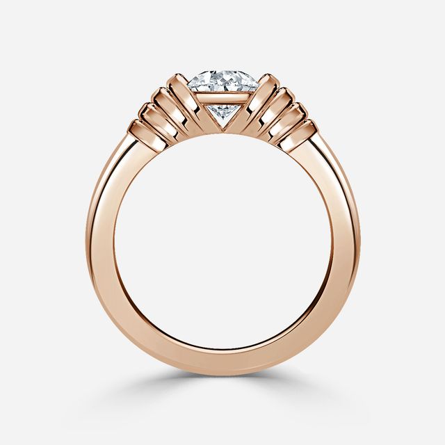 Saudade Rose Gold Bazel Engagement Ring