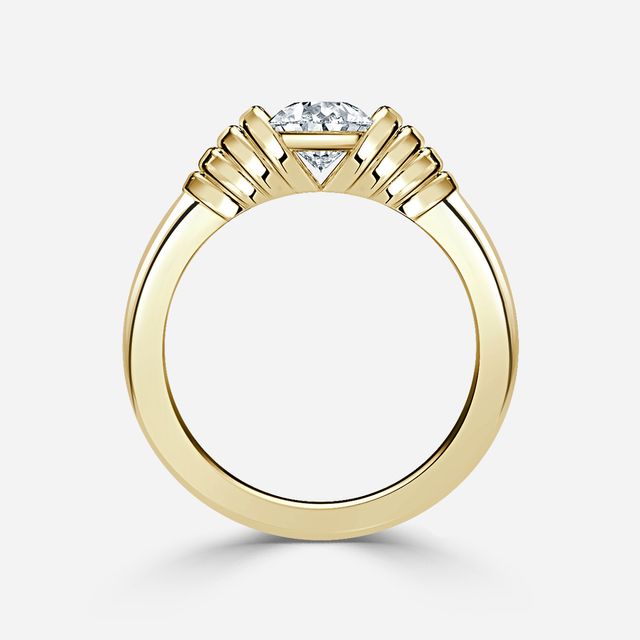 Saudade Yellow Gold Bazel Engagement Ring