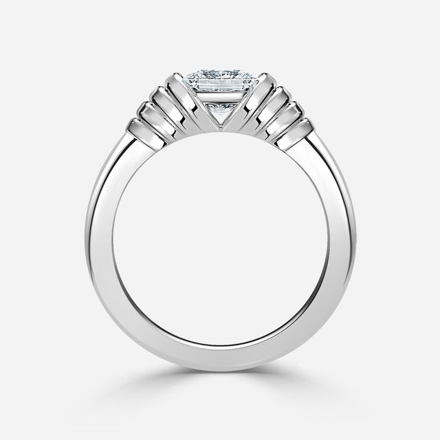Saudade White Gold Bazel Engagement Ring
