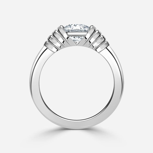 Saudade White Gold Bazel Engagement Ring