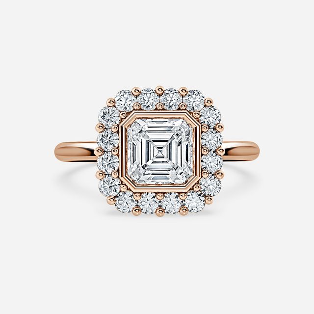 Aruna Rose Gold Halo Engagement Ring