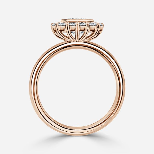 Aruna Rose Gold Halo Engagement Ring