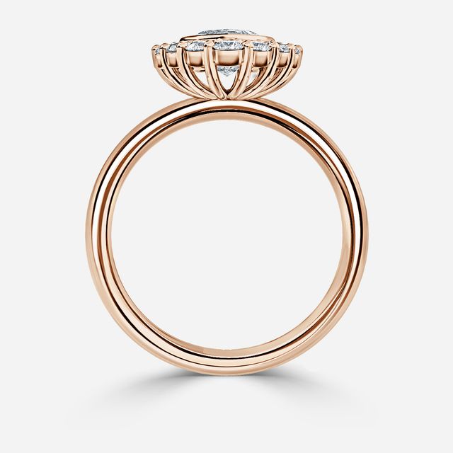 Aruna Rose Gold Halo Engagement Ring