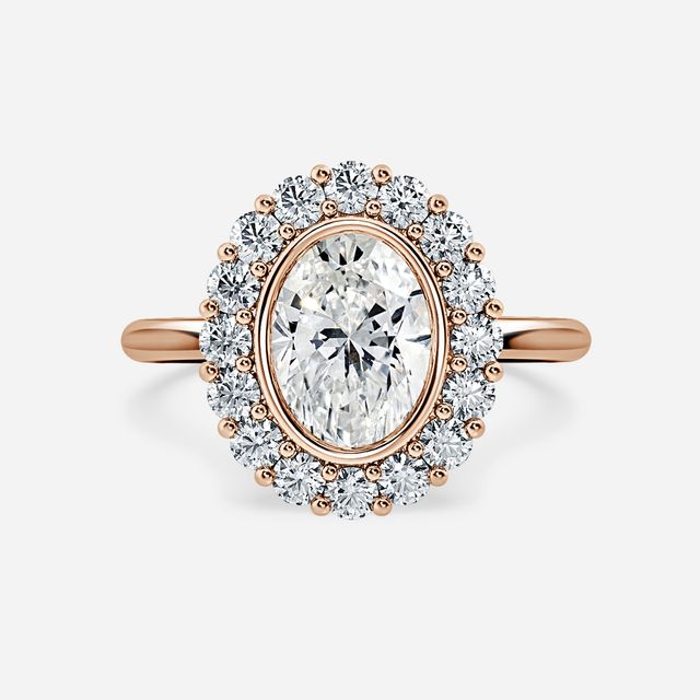 Aruna Rose Gold Halo Engagement Ring