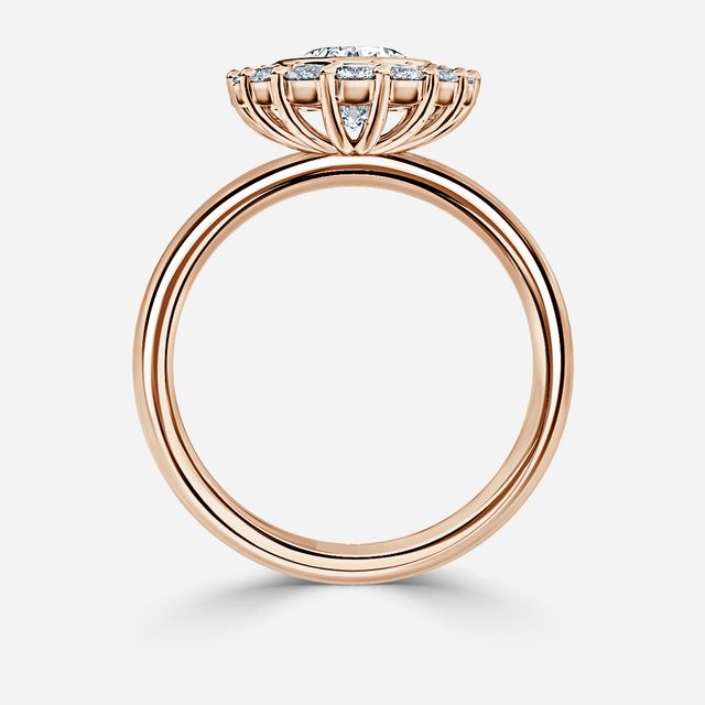 Aruna Rose Gold Halo Engagement Ring