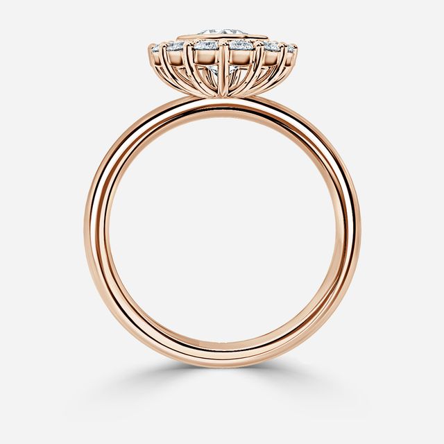 Aruna Rose Gold Halo Engagement Ring