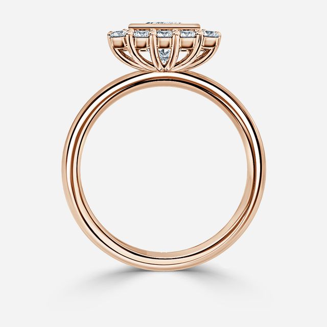 Aruna Rose Gold Halo Engagement Ring