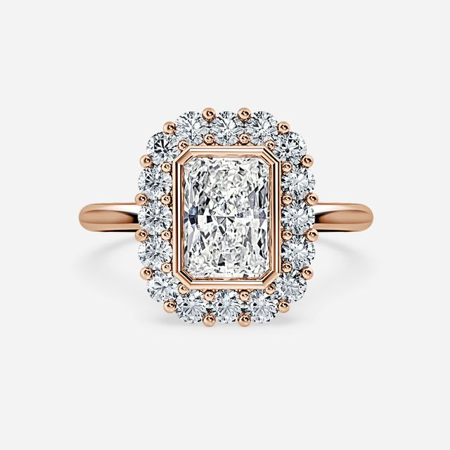 Aruna Rose Gold Halo Engagement Ring