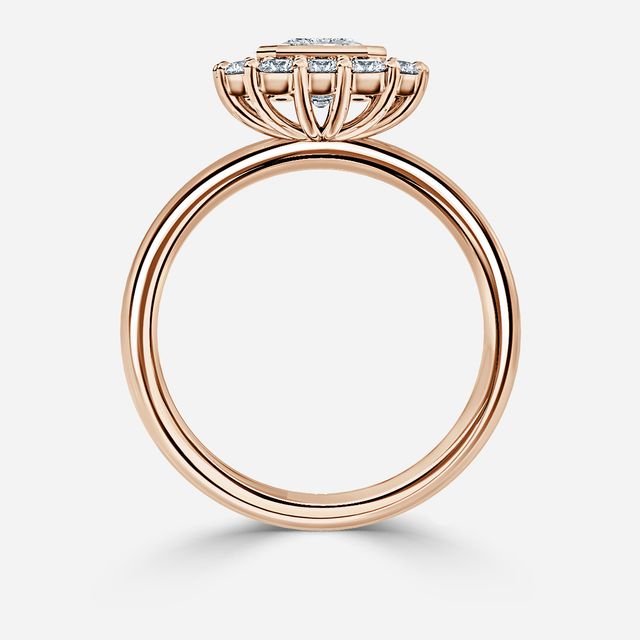 Aruna Rose Gold Halo Engagement Ring