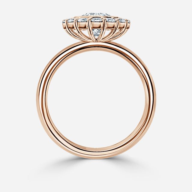 Aruna Rose Gold Halo Engagement Ring
