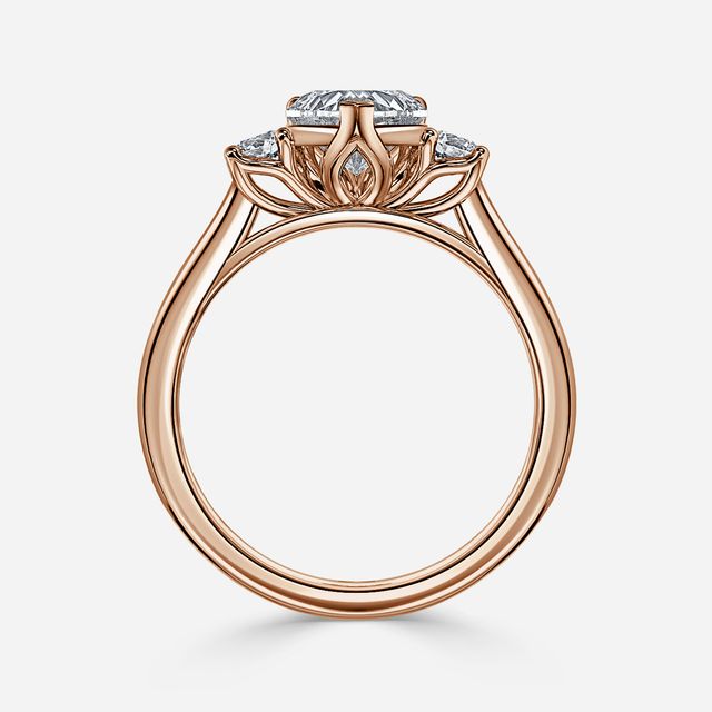 Rohini Rose Gold Flower Engagement Ring
